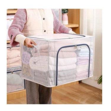 Imagem de Caixa Organizadora 100L para Roupas de Cama Mesa e Banho em MDF Metal 