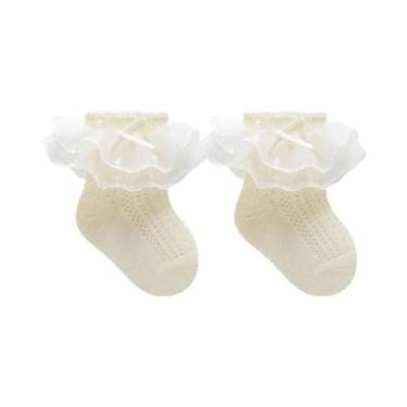 Imagem de Meias De Renda Para Bebês Meninas, Finas E De Malha De Algodão, Meias 