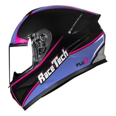 Imagem de Capacete Race Tech Hit Plus Preto Roxo Feminino Masculino Desenho:Sóli