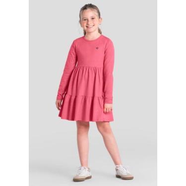 Imagem de Vestido infantil menina em cotton com glitter Brandili, 6, Vermelho