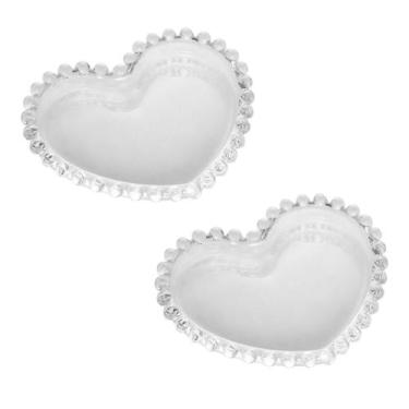 Imagem de Kit 2 Pratos Cristal Coração Pearl Wolff 13cm Para Doces