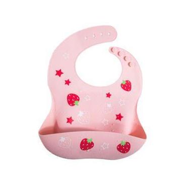 Imagem de babador infantil silicone rosa- Tudo em Caixa
