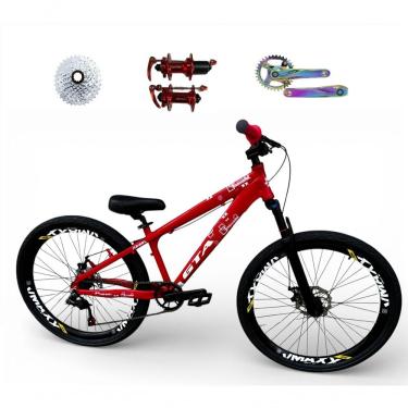 Imagem de Bicicleta 26 Gta Rebel Freeride Cor Vermelho Single 8v Cubo Barulhento Pedivela Camaleã...