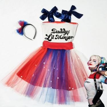 Imagem de Vestido Infantil Fantasia Menina Halloween Branco Arle Tiara, Branco, 