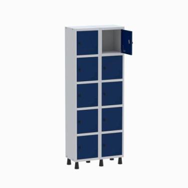 Imagem de Armário Guarda Volume Locker Roupeiro 2 Vãos 10 Portas GR302/10 Light 