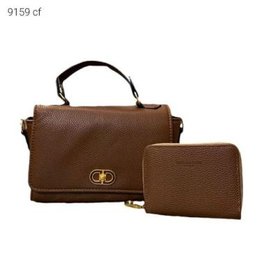 Imagem de Bolsa Feminina de Mão e Transversal Porta celular Kit 2 pçs com Cartei