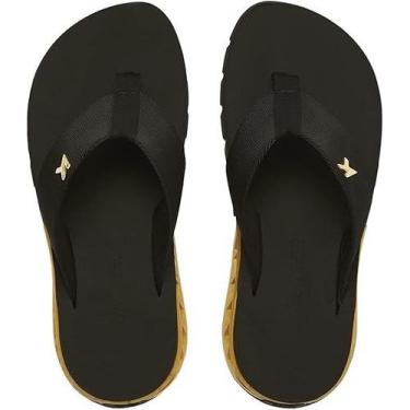 Imagem de Chinelo kenner masculino rakka - u1 dbu, Preto, Dourado, 42