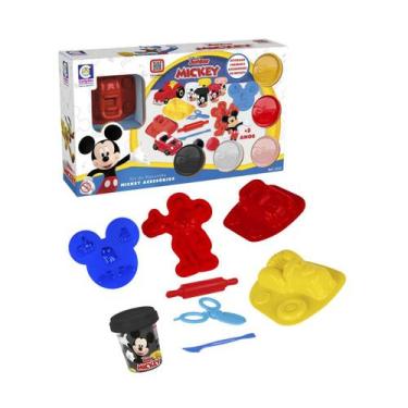 Imagem de Kit 4 Massinhas com Acessórios Mickey Disney - Cotiplás - Cotiplas Ind