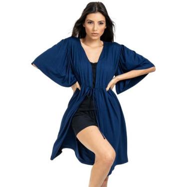 Imagem de Robe em Viscolycra Lisa - Marinho - M - Puff, Marinho, M