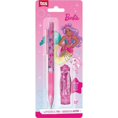 Imagem de Kit Barbie Lapiseira 0,7mm e Borracha Batom Tris