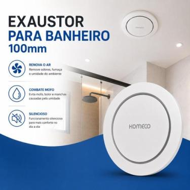Imagem de Exaustor 10cm Para Banheiro Komeco Koea 100mm Redondo Bivolt Branco