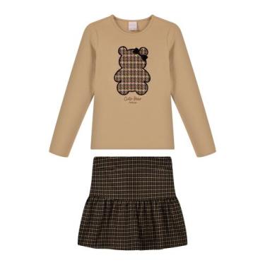 Imagem de Conjunto Infantil Menina Blusa Manga Longa/Short Saia - Alakazoo, 12