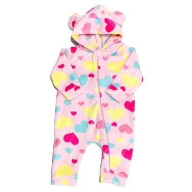 Imagem de Macacão Pelúcia Fleece Bebe Infantil Zíper Quentinho P/ Frio - AG Indu
