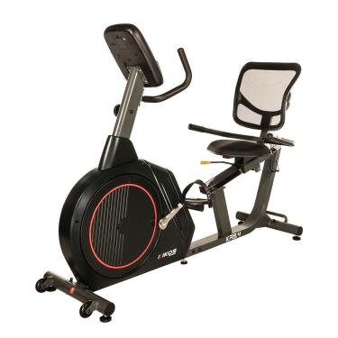 Imagem de Bicicleta Ergométrica Horizontal Kikos KR9.4 Magnética Preto com Display LCD Até 120kg Uso Doméstico