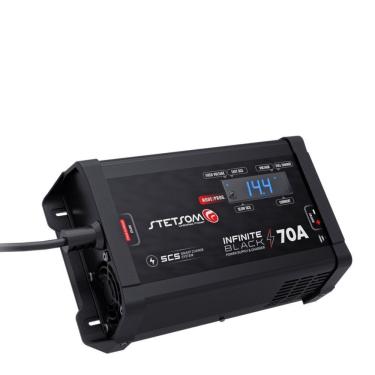 Imagem de Carregador de Bateria Automotivo Infinity Black 70A para Sistemas de Áudio com Carga Inteligente Stetsom