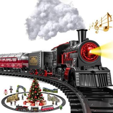 Imagem de Conjunto de Trem de Natal Garbo Star Elétrico com Fumaça, Luzes e Som