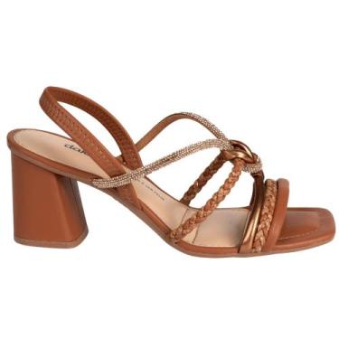 Imagem de Sandalia Salto Bloco Medio Dakota Feminina Casual Elegante, Mascavo, 3