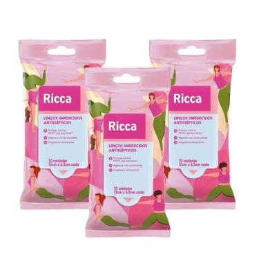 Imagem de Kit 3 Lenços Umedecidos Antissépticos Yoga Ricca 10 unidades