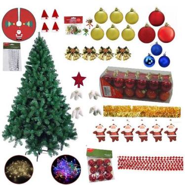 Imagem de Árvore Natal Dinamarca 1,50m 345 Galhos Decorada 143 Itens Pisca Pisca