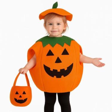 Imagem de kit Fantasia Infantil de Abóbora Menino e Menina Unissex Halloween Car