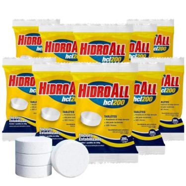 Imagem de kit 5 Pastilha HCL 200 Pura 200g Hidroall - Tablete Cloro