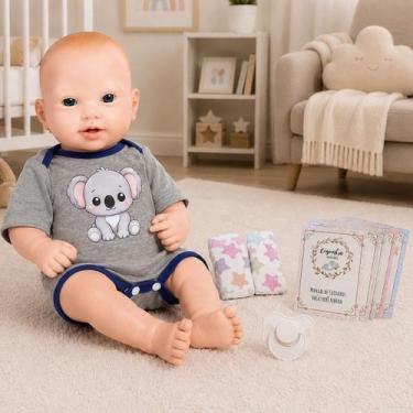 Imagem de Boneco Bebê Realista Reborn Masculino Com Body E Fraldas - Cegonha Reb