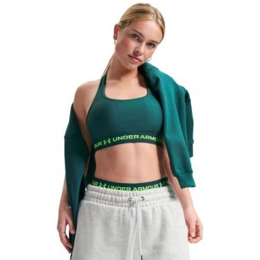 Imagem de Top de Treino Feminino Under Armour Crossback Mid Bra, Verde, P