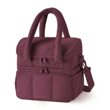 Imagem de Bolsa de Lanche BAGSMART 25 cm Vermelho Vinho de Dois Andares