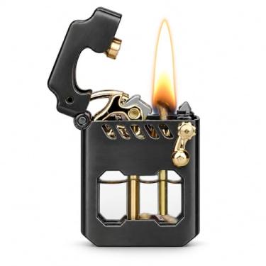 Imagem de Isqueiro de trincheira vintage, isqueiros incockol de metal, isqueiro de querosene, isqueiros de cobre à prova de vento com tanque de óleo transparente para homens, pai e marido (combustível não