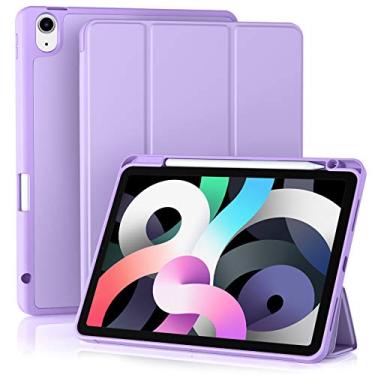 Imagem de Akkerds Capa compatível com iPad Air 11 polegadas 7ª/6ª geração (M3/M2) 2025/2024 e iPad Air 10,9 polegadas 5ª/4ª geração 2022/2020 com suporte para lápis [hibernar/despertar automático], lavanda