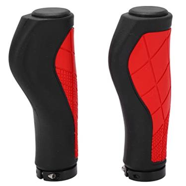 Imagem de Punho de bicicleta, ampla aplicabilidade Resistência à queda Antiderrapante Trava dupla para a tampa do guiador de bicicleta Fácil de instalar para bicicletas dobráveis(Preto avermelhado)