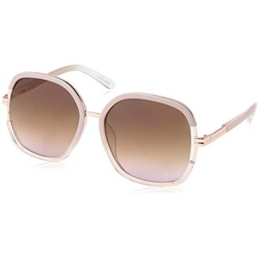 Imagem de Jessica Simpson J5443 Óculos de sol quadrados ventilados com proteção UV. Presentes glamorosos para mulheres, 68 mm, Cristal nude, 68 mm
