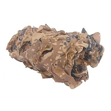 Imagem de bandezid Rede camuflada, persianas de rede de camuflagem do deserto, redes de cerca de guarda-sol do exército, leves e à prova d'água, ótimas para decoração de festas, coberturas, capa de carro, rede de camuflagem de vários tamanhos 3 x 10 m (10 x 33 pés)