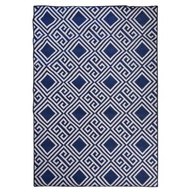 Imagem de Tapete Sala Magia Geometrico Grego 150X200 Cm Azul Lavavel