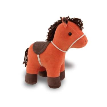 Imagem de Cavalo de Pelúcia Faísca Laranja 30cm Decoração Infantil Fazendinha