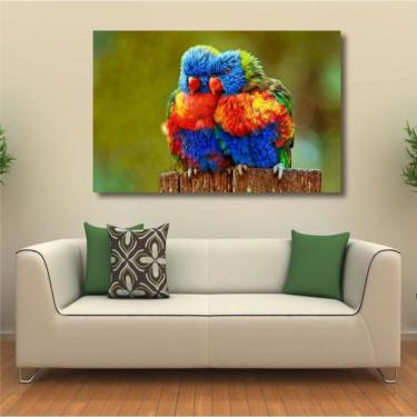 Imagem de Quadro decorativo Paisagem Pássaros - Tela em Tecido