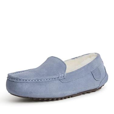 Imagem de Dearfoams Mocassim Shearling genuíno da Mel, Pantufa, Flintstone, 10