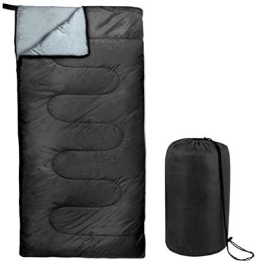Imagem de Sacos de Dormir Envelope 4 Estações, Quente ou Frio, Leve, Sacos de Dormir para Ambientes Externos para Ambientes Internos e Exteriores, Mochilas, Acampamento (Preto)