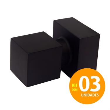 Imagem de Acabamento Quadrado Metal Black Médio Registro 1/2,3/4 03un
