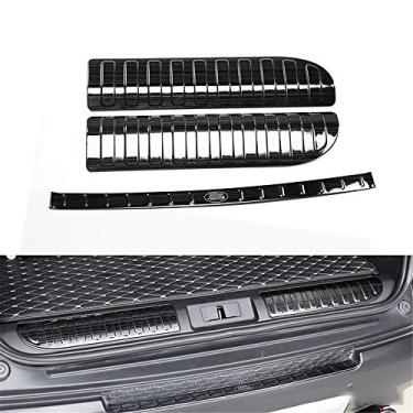 Imagem de 3 peças serve para Land Rover Range Rover Sport 2014-2020 aço inoxidável externo e interno para-choque traseiro Scuff Sill Plate Trim preto