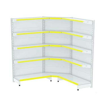 Imagem de Gondola Parede 196 Amapa Flex 60 Kit 2m 1 Canto Branco Fx Am