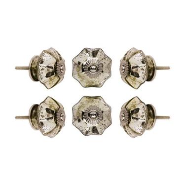 Imagem de Conjunto de 6 puxadores de armário de vidro feitos à mão Melão para gavetas, puxadores de cozinha, armário, maçaneta para porta da cômoda da Trinca-Ferro