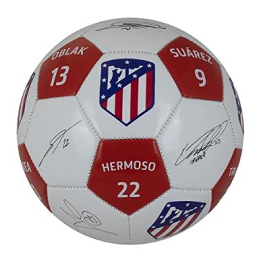 Imagem de Maccabi Art Bola de futebol oficial do Atlético Madrid com assinaturas de jogadores e números de jogador, tamanho 5