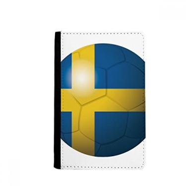 Imagem de Porta-passaporte com bandeira nacional da Suécia para futebol e passaporte Notecase Burse capa para cartão, Multicolor