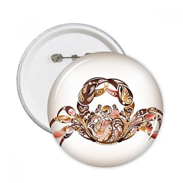 Imagem de Design de padrão de caranguejo, organismo marinho, alfinetes redondos, emblema, acessório, decoração, 5 peças