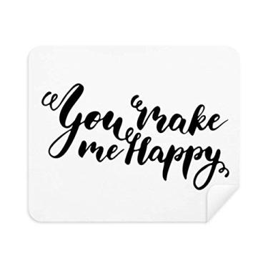 Imagem de DIYthinker You Make Me Happy Quote Style Pano de limpeza de tela 2 peças Tecido de camurça