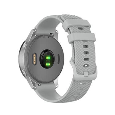 Imagem de HAZELS 18 20 22mm Pulseira de relógio para Garmin Venu Vivoactive 3 Vivomove HR Pulseira de silicone Vivoactive4 4S Forerunner 245 645 (Cor: Cinza, Tamanho: 20mm Universal)