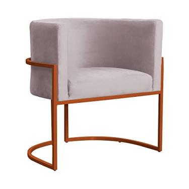 Imagem de Poltrona Decorativa Luana Base em Metal Bronze Veludo Cores - DS Estofados