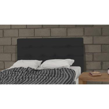 Imagem de Cabeceira Estofada Para Cama Box Casal 160cm Corino Preto