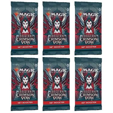 Imagem de 6 Packs Magic: The Gathering Set Booster Pack Lot MTG Innistrad Crimson Vow
